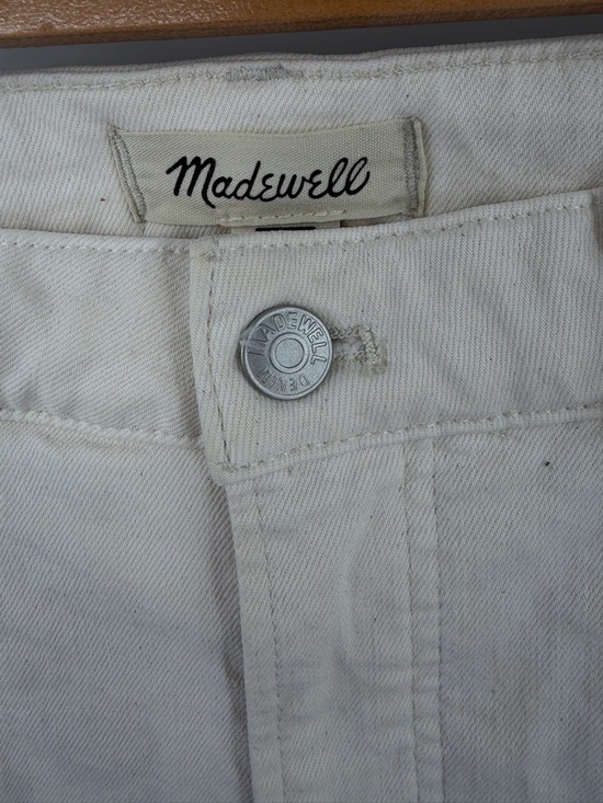 Madewell the perfect vintage wide leg crop cream raw hem jean women’s 16W preppy - Picture 2 of 6